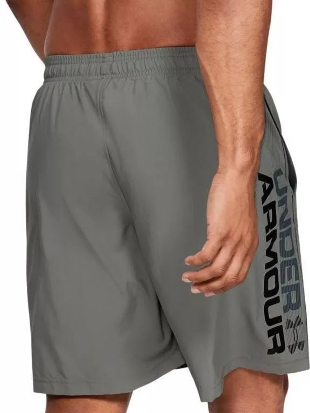 Under Armour Men's Gray Athletic Shorts with Side Logo